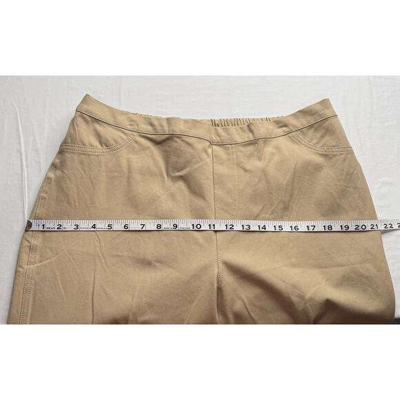 Isaac Mizrahi 18W Khaki Pants A266247 Back Pockets Elastic Back Waist Flat Front - Picture 9 of 11